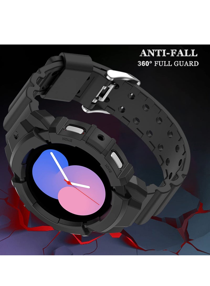 Compatible Samsung Galaxy Watch 4/5 Band with Shockproof Case and Anti-Scratch Protection, TPU Sport Strap (44mm) - Image 4